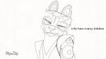  16:9 2d_animation animated anthro dialogue dreamworks fangs felid female fur kung_fu_panda looking_at_viewer mammal pantherine short_playtime snow_leopard solo spots spotted_body spotted_fur su_wu thewugoddess widescreen wu_sisters 