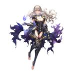  1girl absurdres armor bangs black_leotard breasts cape cleavage corrin_(fire_emblem) corrin_(fire_emblem)_(female) detached_collar elbow_pads fire_emblem fire_emblem_fates fire_emblem_heroes floating floating_object full_body gloves hairband highres leotard lips long_hair looking_at_viewer manakete medium_breasts official_art parted_lips pointy_ears red_eyes senchat shiny shiny_hair sleeveless solo stone thighhighs toeless_legwear toes torn_cape torn_clothes white_background white_hair 