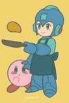  2020 :o alien android apron armor bald blue_body blue_eyes capcom clothing crossover duo food headgear helmet humanoid kirby kirby_(series) machine male mega_man_(character) mega_man_(series) nintendo not_furry open_mouth pan pancake pink_body pink_skin red_body red_skin robot rosy_cheeks simple_background size_difference smile standing tan_body tan_skin video_games waddling_head yasaikakiage yellow_background 