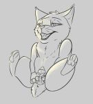  anthro artist_mazarku barb chest_tuft felid feline female feral genitals hi_res highlights_(coloring) hole_(disambiguation) intersex lynx male maleherm mammal open_mouth paws presenting presenting_pussy pussy solo spread_legs spread_pussy spreading tuft whiskers 