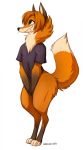  2020 4_toes anthro black_nose canid canine clothed clothing digital_media_(artwork) digitigrade fox fur hair hi_res male mammal orange_body orange_fur orange_hair smile solo standing toes zazush-una 