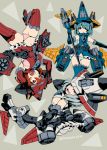  3girls absurdres blue_panties breasts decepticon dirge_(transformers) embarrassed flat_chest genderswap genderswap_(mtf) hat highres holding holding_staff kamizono_(spookyhouse) mecha_musume mechanical_wings medium_breasts multiple_girls no_pants open_mouth panties personification ramjet red_eyes red_panties staff thrust transformers underwear v white_panties wings witch_hat 