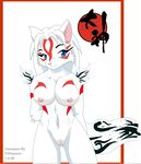  &#332;kami 2008 amaterasu anthro anthrofied blue_eyes breasts canine deity female hair mammal markings nipples nude okami pussy solo video_games white_hair wolf yiffmasters 