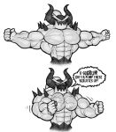  anthro biceps demon dialogue english_text flexing horn humanoid male monochrome muscular muscular_anthro muscular_male pecs ripped-saurian sega solo sonic_the_hedgehog_(series) text the_deadly_six video_games zavok 