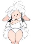  anthro big_breasts blush bovid breasts caprine cleavage clothed clothing curled_hair curvy_figure droopy_(series) female fur gloves hair handwear joelasko leggy_lamb mammal metro-goldwyn-mayer sheep sheep_wrecked simple_background solo surprise voluptuous white_background white_body white_fur white_hair white_wool wide_hips wool_(fur) 