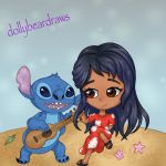  1:1 2020 alien asterozoan beach blue_body blue_fur blue_nose child claws disney dollybeardraws duo echinoderm experiment_(lilo_and_stitch) eyelashes female fur guitar hair human lilo_and_stitch lilo_pelekai long_hair mammal marine musical_instrument notched_ear open_mouth plucked_string_instrument seaside sharp_teeth shell signature starfish stitch_(lilo_and_stitch) string_instrument teeth toe_claws young 
