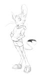  absurd_res animancer anthro clothing dipodid footwear hi_res hoodie jerboa luck male mammal monochrome rodent sandals sketchbook topwear 