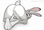  anthro anus butt disney feet female flat_chested fluffytuft genitals hi_res judy_hopps lagomorph leporid looking_at_viewer looking_back mammal presenting presenting_anus presenting_hindquarters presenting_pussy pussy rabbit raised_tail seductive solo thick_thighs zootopia 