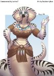  absurd_res anthro apode big_breasts blue_sclera breasts cleavage clothed clothing cobra draconcopode female hi_res jewelry naga necklace non-mammal_breasts razzberryboat reptile scalie serpentine snake solo tongue tongue_out wide_hips 