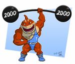  abs anthro biceps boots carpet_shark clothing exercise fish footwear gepredators gym male marine muscular muscular_anthro muscular_male nipples pecs shark slammu solo street_sharks weightlifting whale_shark workout wrestling_singlet 