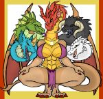  anthro breasts dragon female hi_res multi_head tiamat_(god) urusee584 