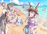  1boy 6+girls :d ^_^ amiya_(arknights) animal_ears ansel_(arknights) arknights backless_outfit backless_swimsuit bag bangs bare_arms bare_legs bare_shoulders beach beach_umbrella bear_ears black_swimsuit blonde_hair blue_hair blue_ribbon blue_shorts blue_sky blush boat bra_strap breasts brown_hair bunny_ears ch&#039;en_(arknights) closed_eyes cloud commentary_request cowboy_shot crab day dragon_horns dragon_tail dress ears_through_headwear feet_out_of_frame flower from_behind goggles goggles_on_headwear gummy_(arknights) hair_between_eyes hand_on_hip hat hat_flower hermit_crab highres holding_hands holding_own_tail horns ifrit_(arknights) innertube jacket jewelry large_breasts large_tail long_hair long_ponytail mini_hat multiple_girls ocean off-shoulder_shirt off_shoulder one-piece_swimsuit open_mouth otoko_no_ko outdoors pink_hair pink_shirt pointy_ears ponytail pov provence_(arknights) puffy_short_sleeves puffy_sleeves purple_hair red_flower red_hair revision ribbon ring sand_castle sand_sculpture shining_(arknights) shirt short_shorts short_sleeves shorts silver_hair sitting sky skyfire_(arknights) sleeveless sleeveless_dress smile sora_(arknights) standing starfish sun_hat swimsuit tail thigh_strap thighs twintails umbrella very_long_hair vigna_(arknights) water watercraft white_dress white_jacket wolf_ears wolf_tail yuuki_higumo 
