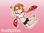  bottomwear cephalopod clothed clothing inkling lying marine mollusk nintendo pseudo_hair solo splatoon starshippizza tentacle_hair tentacles topwear video_games 