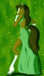  anthro boricuankitty clothed clothing dress equid equine female gyra horse mammal pose simple_background solo 