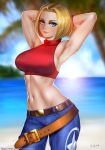  1girl armpits blue_mary easonx fatal_fury highres the_king_of_fighters 