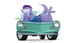  16:9 anthro car clothing dress female fur hair kapua letodoesart lutrine mammal mustelid purple_body purple_fur purple_hair solo vehicle widescreen 