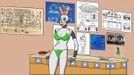  anonymfurfever anthro bikini blueprint car clothing female furniture lagomorph laporid leporid looking_at_viewer machine mammal nu_pogodi rabbit robot robozayats russian solo swimwear table vehicle zayats 