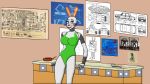  anonymfurfever anthro bikini blueprint car clothing female furniture lagomorph leporid looking_at_viewer machine mammal nu_pogodi rabbit robot robozayats russian solo swimwear table tank text vehicle zayats 