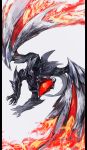  dragon fire grey_background highres labombardier! monster monster_hunter monster_hunter_xx no_humans open_mouth scales simple_background talons tongue valstrax 