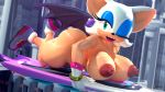  anthro areola big_areola big_breasts big_butt breasts butt chiropteran city clothing female footwear glistening glistening_body glistening_skin gloves handwear hi_res hoverboard humanoid mammal nude one_eye_closed palisal resting rouge_the_bat shoes solo sonic_the_hedgehog_(series) wings wink 