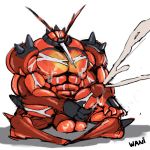  1:1 abs anthro arthropod balls big_penis bodily_fluids buzzwole cum ejaculation erection genital_fluids genitals hi_res male masturbation muscular muscular_anthro muscular_male nintendo pecs penis pok&eacute;mon pok&eacute;mon_(species) simple_background solo ultra_beast video_games wani_panic white_background 