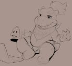  2020 bell bowser_jr. bulge computer dacad laptop male mario_bros nintendo sitting sketch solid_color_background solo video_games 