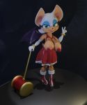  3d_(artwork) absurd_res anthro big_breasts blender_(software) boots breasts chiropteran clothed clothing digital_media_(artwork) female footwear gesture gloves green_eyes hammer handwear hi_res huge_breasts mammal mixiorca pasties rouge_the_bat rubber solo sonic_the_hedgehog_(series) tools v_sign wings 