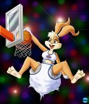  accessory anthro ball basketball basketball_(ball) blue_eyes bottomwear brown_body brown_fur buckteeth clothing diaper feces female fur gloves hair_accessory hairband handwear head_tuft hi_res hyro0o0 lagomorph leporid lola_bunny looney_tunes mammal messy_diaper pawpads pink_nose pooping rabbit scat shirt shorts slam_dunk soiled_diaper soiling soiling_diaper solo space_jam tank_top teeth topwear tuft warner_brothers white_clothing white_gloves 