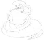  anthro apode belly big_belly big_breasts breasts digestion draconcopode female female_pred hi_res just-another-vore-artist lamia monochrome naga navel nipples oral_vore rattle_(anatomy) reptile rumbling_stomach scalie serpentine snake split_form tongue vore 