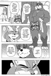  2020 absurd_res anthro blaziken blush censored comic english_text eyewear glasses hi_res inside legendary_pok&eacute;mon lucario male monochrome nintendo pok&eacute;mon pok&eacute;mon_(species) rookie_bear standing text urshifu video_games 