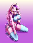  anthro big_breasts breasts cat_lingerie cleavage cleavage_cutout clothed clothing equid female friendship_is_magic horn kneeling legwear lingerie mammal my_little_pony panties pia-sama princess_cadance_(mlp) side-tie_panties solo thigh_highs underwear winged_unicorn wings 