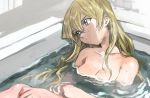  1girl 203wolves bathtub blonde_hair breasts brown_eyes cleavage closed_mouth collarbone completely_nude crying floating_hair head_tilt long_hair medium_breasts nude partially_submerged shiny shiny_hair solo tears tenjouin_asuka very_long_hair yuu-gi-ou yuu-gi-ou_gx 