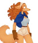  anthro belt canid canine canis clothed clothing domestic_dog female fur gloves hair handwear hi_res mammal natashafenik one_piece simple_background snout solo standing teeth wanda_(one_piece) 