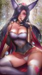  animal_ears cleavage kaze_no_gyouja league_of_legends leotard thighhighs xayah 