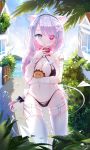  animal_ears bikini hanajiang heterochromia swimsuits tail 