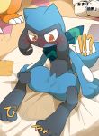  anthro baby_pok&eacute;mon bed bedwetting blush bodily_fluids charmander comic embarrassed fur furniture genital_fluids hi_res japanese_text mammal monochrome nintendo pok&eacute;mon pok&eacute;mon_(species) pok&eacute;mon_mystery_dungeon reptile riolu satsuki_rabbit scalie text translation_request urine video_games wetting young 