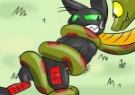  anthro bdsm black_body black_fur cartoon_network cobra coby_(mao_mao) coiling domestic_cat duo felid feline felis fur green_eyes hamohabu male male/male mammal mao_mao:_heroes_of_pure_heart muscular muscular_male reptile scalie sheriff_mao_mao_mao snake snake_hood 