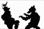  3:2 animated anthro battle beastars canid canine canis cervid clothed clothing duo fight horn legoshi_(beastars) louis_(beastars) male male/male mammal neck_tuft short_playtime simple_background solo tuft want white_background wolf 