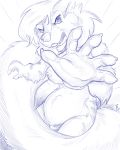 2020 4:5 action_pose angry anthro blue_and_white breasts female flinters genitals herpestid hi_res mammal mongoose monochrome nipples nude open_mouth pose pussy solo 