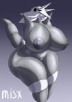  aggron anthro big_breasts big_butt black_body black_nipples breasts butt curvy_figure curvy_hips female genitals hi_res horn huge_breasts looking_at_viewer mammal misx nintendo nipples nude pok&eacute;mon pok&eacute;mon_(species) pussy seductive simple_background solo thick_thighs video_games voluptuous wide_hips 