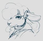  accessory anthro bovid caprine female grey_background hair_accessory hairpin headgear headphones headset headshot_portrait looking_at_viewer mammal microphone nintendo portrait sheep sheeply_vilakazi simple_background sketch solo star_fox video_games wolfamiibo 