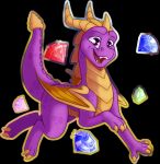  2020 activision claws digital_media_(artwork) dragon feral gem grumpy_griffin_creations hi_res horn looking_at_viewer male membrane_(anatomy) membranous_wings nude open_mouth purple_body scalie simple_background smile solo spyro spyro_the_dragon video_games western_dragon wings 