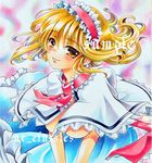  alice_margatroid at_classics blonde_hair blush capelet hairband marker_(medium) no_bra sample solo touhou traditional_media yellow_eyes 