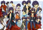  bad_id bad_pixiv_id blue_hair core_drill garlock_simon headphones male_focus multiple_persona natsu_(360c) older prison_clothes simon stocks sword tengen_toppa_gurren_lagann tengen_toppa_gurren_lagann:_parallel_works time_paradox tuxedo weapon younger 