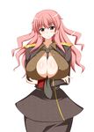  between_breasts breasts cleavage highres large_breasts necktie pink_hair solo zefyu 