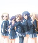  akiyama_mio black_eyes black_hair blonde_hair brown_eyes brown_hair closed_eyes highres hirasawa_yui hug k-on! kotobuki_tsumugi long_hair multiple_girls nakano_azusa open_mouth pantyhose school_uniform short_hair tainaka_ritsu tsuda_akira 