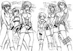  aerith_gainsborough artist_request cum final_fantasy final_fantasy_unlimited final_fantasy_vii futanari greyscale hayakawa_ai lisa_pacifist long_hair masturbation monochrome multiple_girls sketch tifa_lockhart translation_request yuffie_kisaragi 