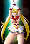  1girl bdsm bishoujo_senshi_sailor_moon bishoujo_senshi_sailor_moon_supers blonde_hair blue_eyes bondage bound breasts censored earrings highres jewelry onoe sailor_moon shibari skirt super_sailor_moon tsukino_usagi twintails usagi_tsukino 