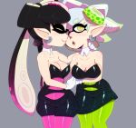 absurd_res animal_humanoid big_breasts breasts callie_(splatoon) cephalopod cephalopod_humanoid cleavage clothed clothing ear_piercing ear_ring female hi_res humanoid humanoid_pointy_ears inkling looking_at_viewer marie_(splatoon) marine marine_humanoid mollusk mollusk_humanoid nintendo open_mouth piercing pseudo_hair solo somescrub splatoon tentacle_hair tentacles text video_games yellow_eyes 