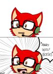  2017 angry_noises anthro canid canine canis custom_character_(sonic_forces) english_text eyewear fur glasses hi_res male mammal meme microphone open_mouth orange_eyes red_body red_fur signature simple_background solo sonic_forces sonic_the_hedgehog_(series) text white_background wolf xanime-sonicartistx 